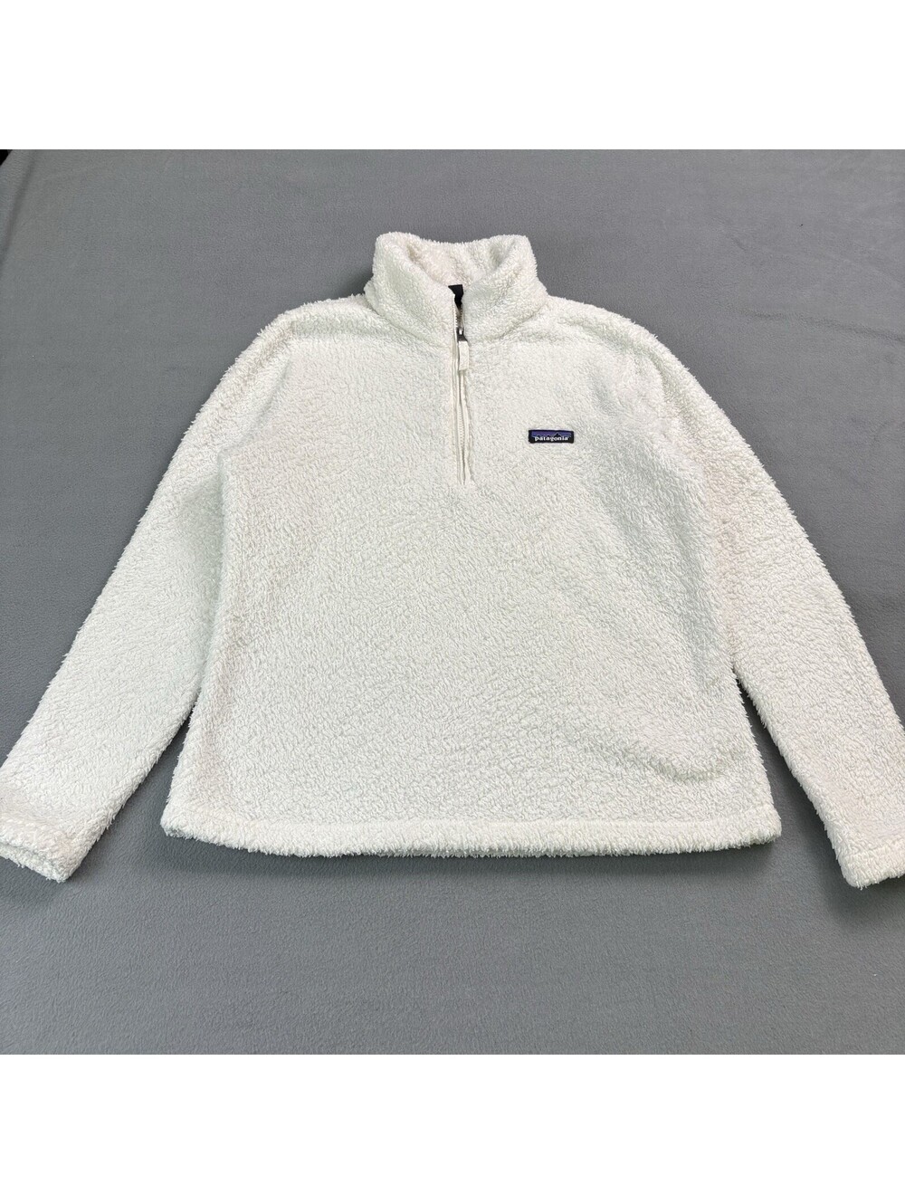 Patagonia Gatos Fleece Quarter Zip Women’s Size Large Cream White